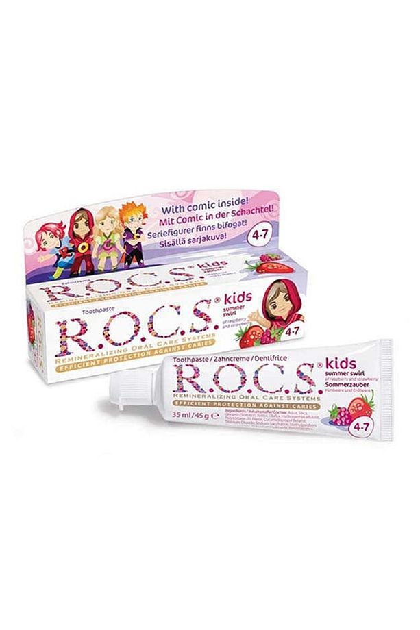 Kids Çocuklar İçin 4-7 Yaş Ahududu Çilek Aromalı Diş Macunu 35ml - 1