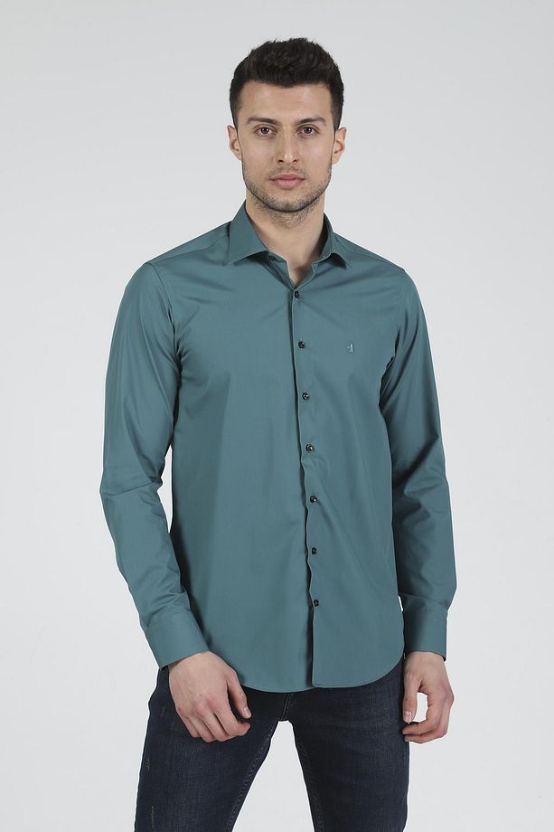 Slim Fit Uzun Kollu Erkek Gömlek 360-db09 - 1