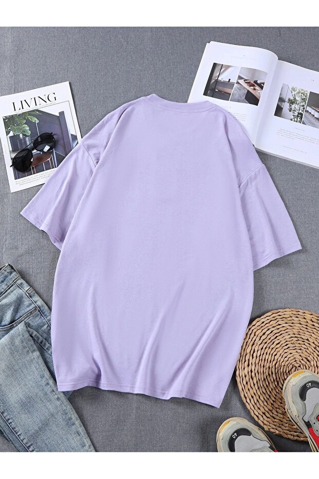 Ανδρικό μπλουζάκι Oversize Lilac Basic - 2