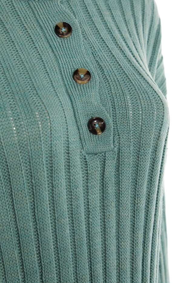 Ribbed Mint Knit Set - Loose Fit, Two-Piece Top and Bottom Set TWOAW22AU0039 - 6