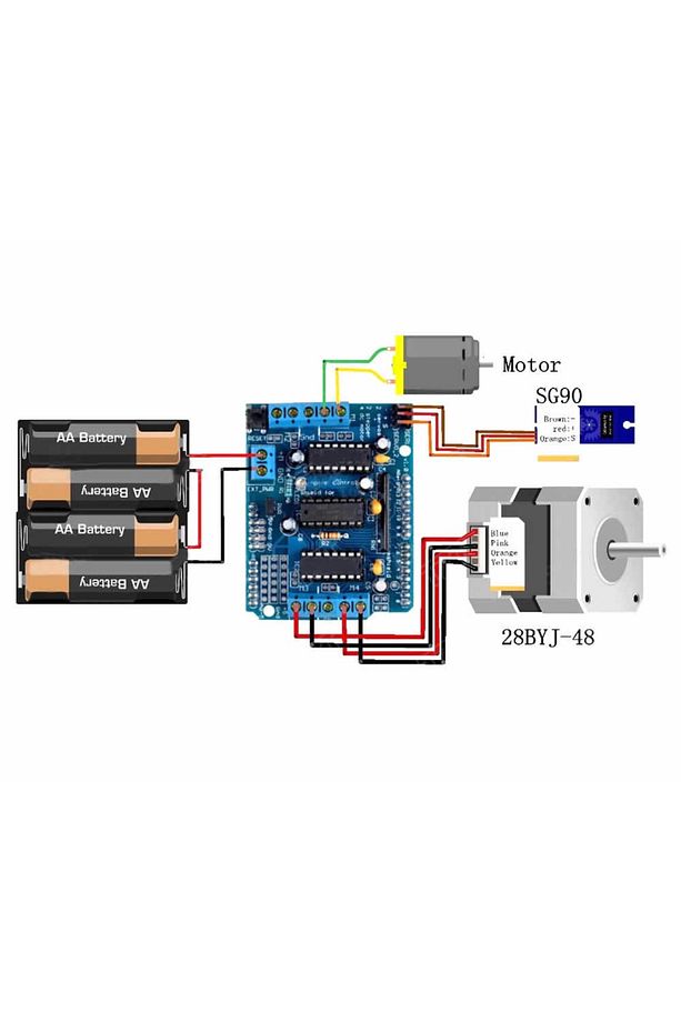 Arduino L293d Motor Sürücü Shield Alt Kart Dc 36v 0.6a 4x Dc Motor 2x Step Motor 2x Servo Motor Uno - 8