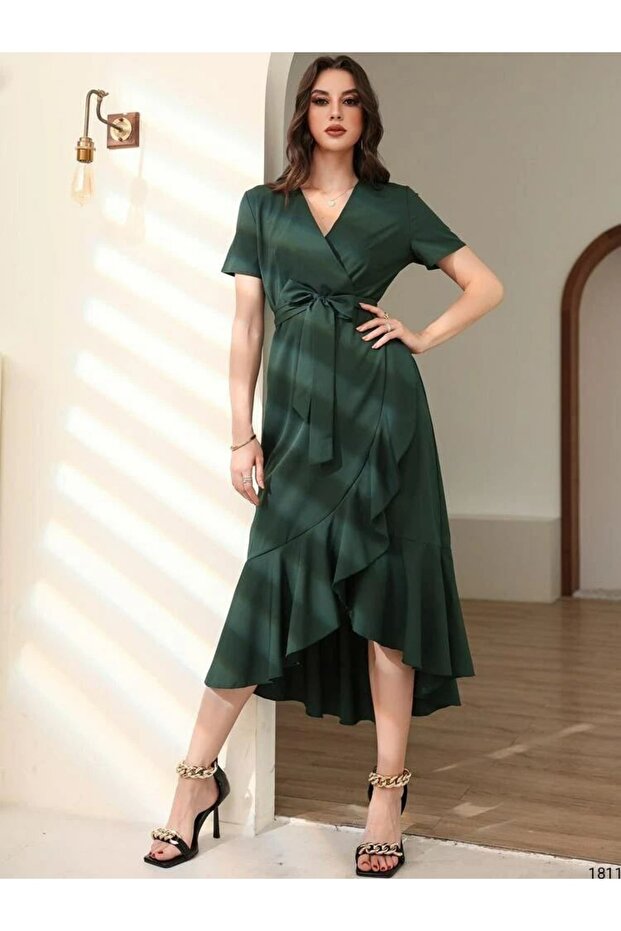 Midi Length Belted Dress