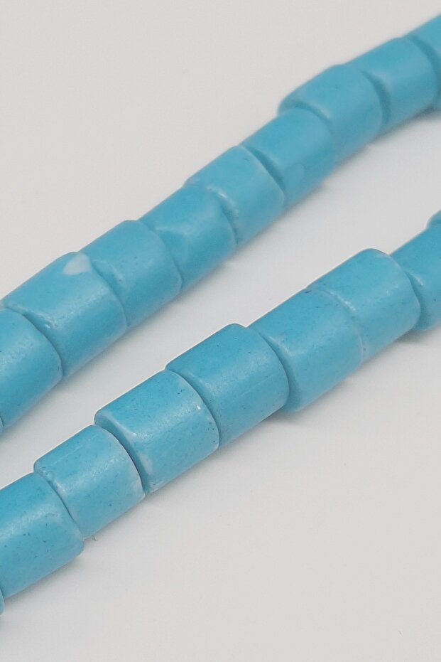 Beads Assortment Turquoise Cylinder Shiny Beads – Beads