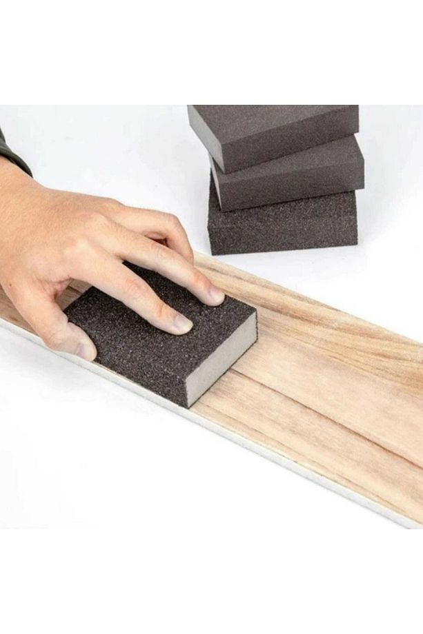(2 Adet) Takoz Sünger Zımpara 80 Kum Kübik El Zımparası Tencere Ahçap Metal Islak Kuru Kalın Dişli - 2