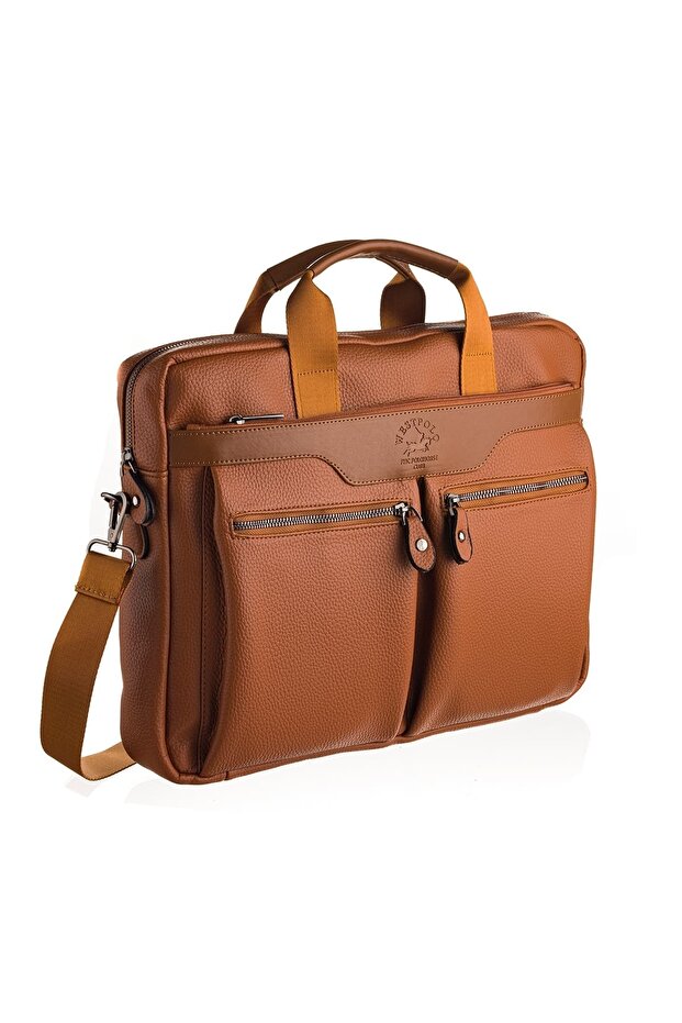 West Polo Laptop Compartment Briefcase-Laptop Bag with Hand and Shoulder Strap