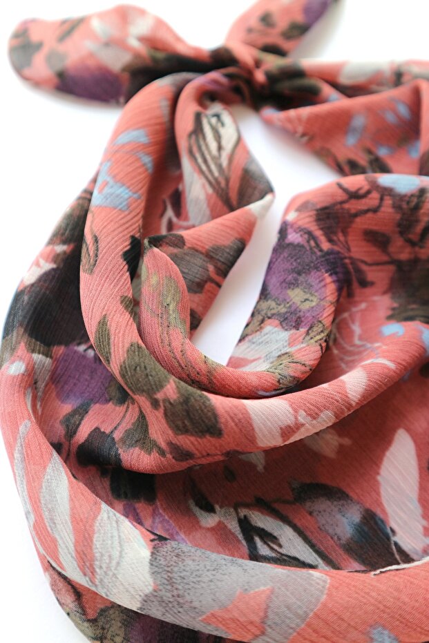 Rose Brush Şifon Fular - 3