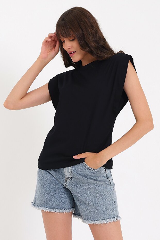 Kolsuz Basic Örme T-shirt Ad-y38624wyz - 3