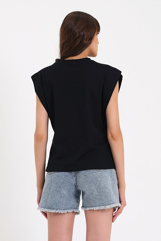 Kolsuz Basic Örme T-shirt Ad-y38624wyz - 8