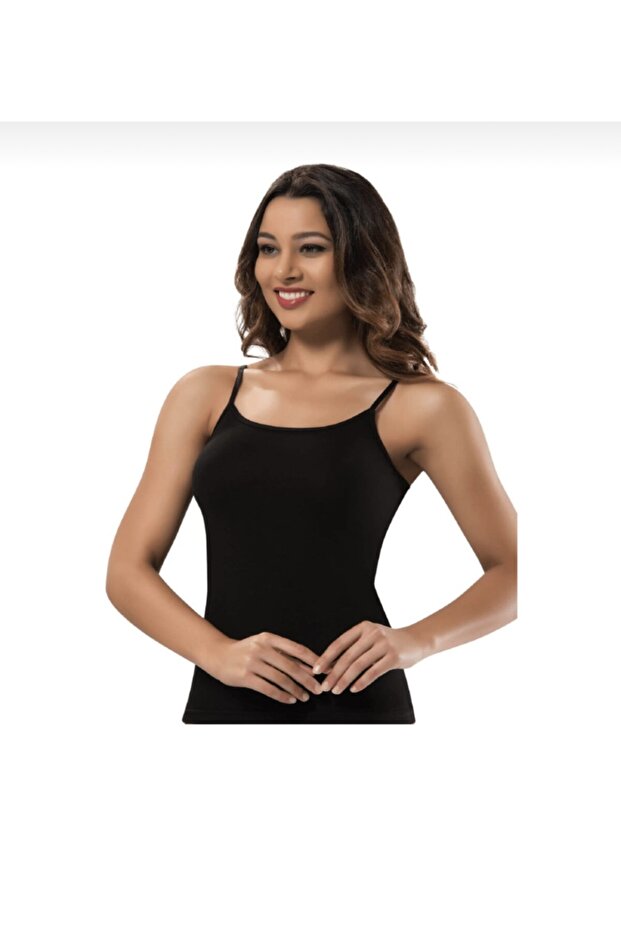 قميص داخلي أسود من القطن مع حزام حبل