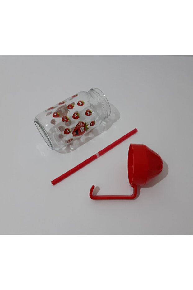 350ml Su Meyve Suyu Süt Şişesi Çocuklar Için Pipetli Cam Suluk - 3