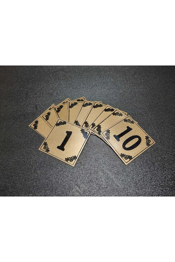 Kapı Numarası 6x6 Cm Yapışkanlı No 1'den 10 A Metalik Altınsarı Üzeri Siyah Baskı - 1