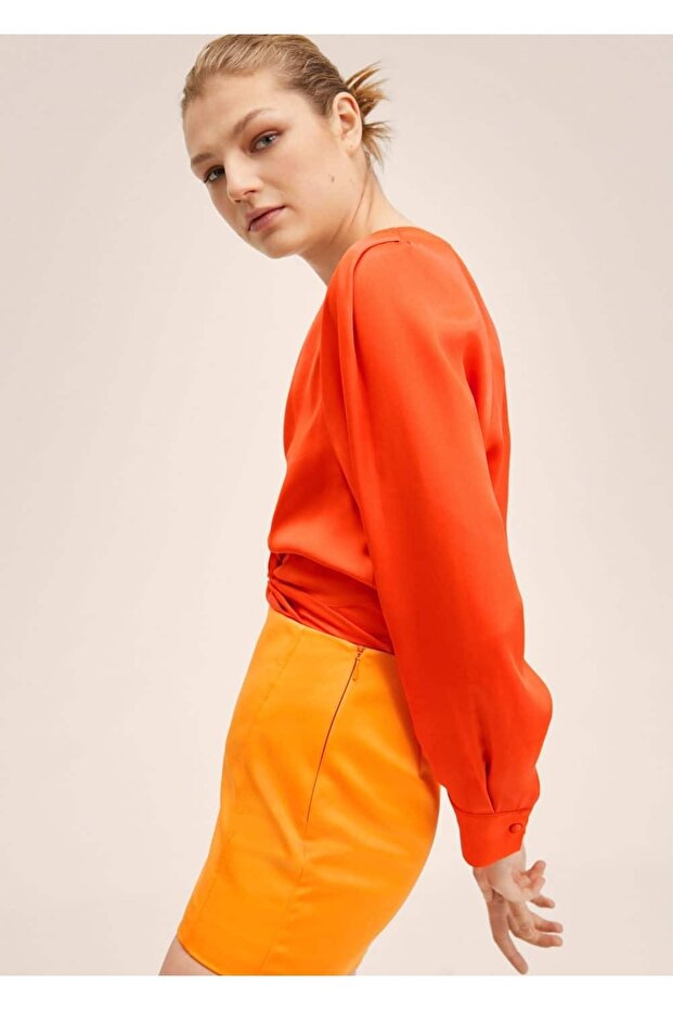 Kısa Saten Bluz - 7