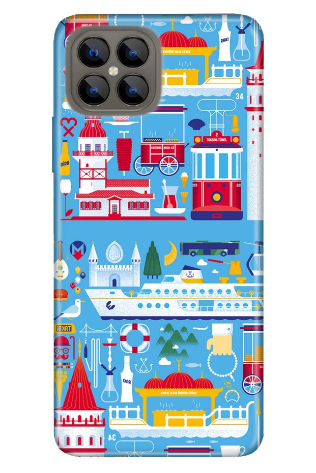 X600 Compatible Silicone Tioserisi Patterned Illustrated - Istanbul Geo