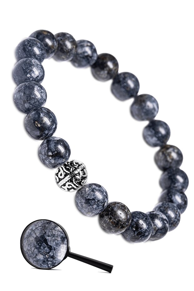 Certified Natural Iolite Stone Bracelet with Silver Device - Water Sapphire
