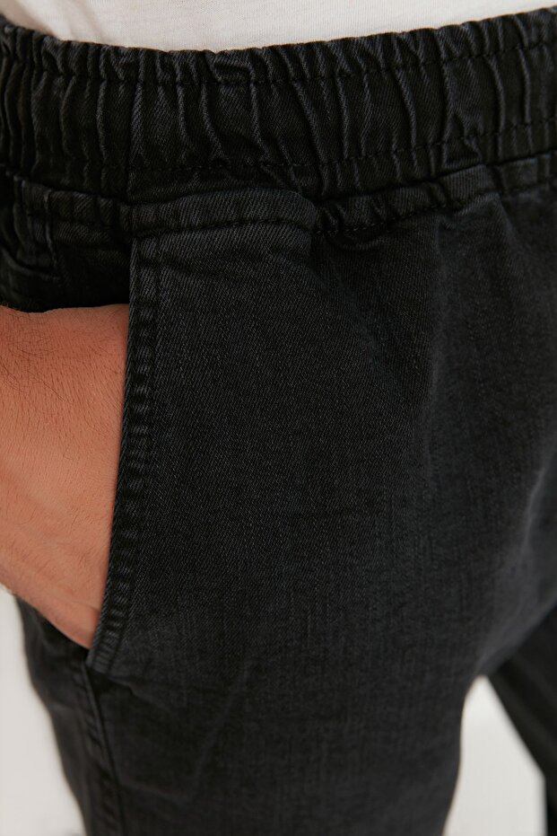 Antrasit Smoke Rahat Kalıp Dikiş Detaylı Jogger Jeans Kot Pantolon TMNAW23JE00060 - 4