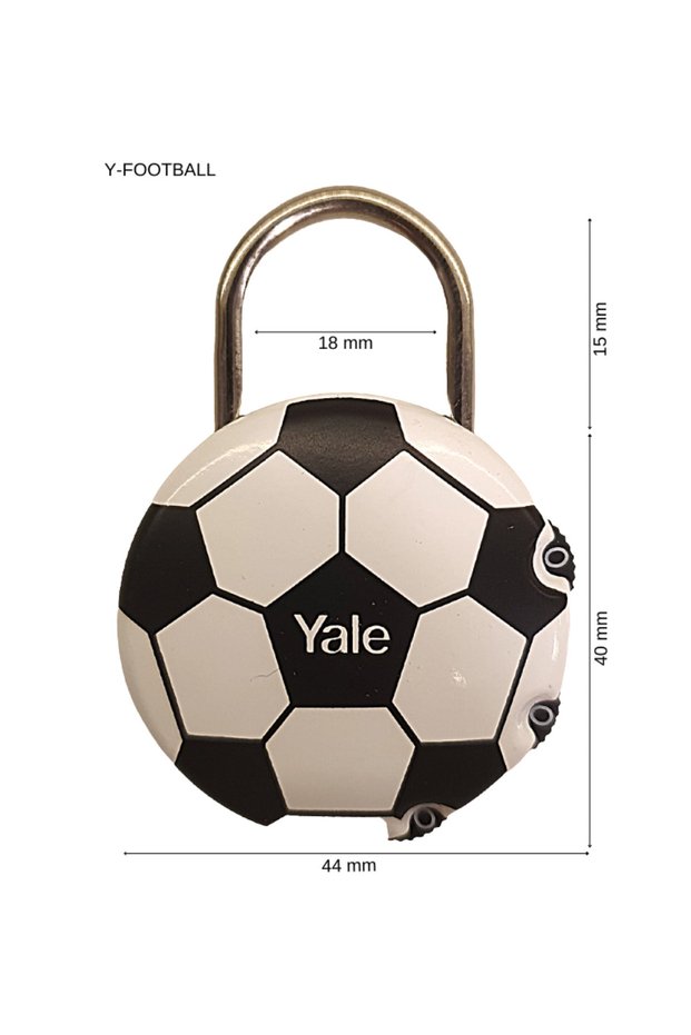 Yale Padlock Yfootball Combination Blister Packaging Black&white