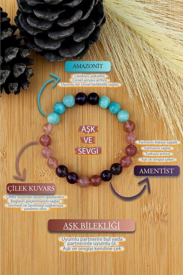 Natural Stone Women Men Love Love Being Lover Bracelet Amazonite Amentist Strawberry Quartz Bracelet