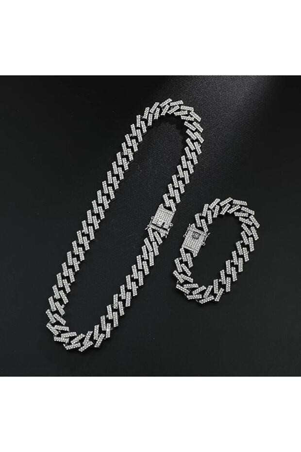 Cuban Chain Kolye Bileklik Set - 1