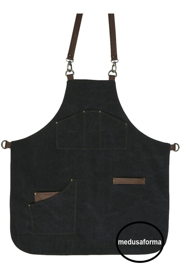 Cross Strap Kitchen Apron Master Chef Cafe Restaurant Chef Waiter Cook Hairdresser Barista Apron - Black