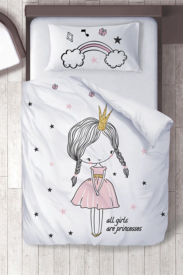 Cotton Micro Satin Braided Princess Kids Room Children's Bedding Set Without Sheets