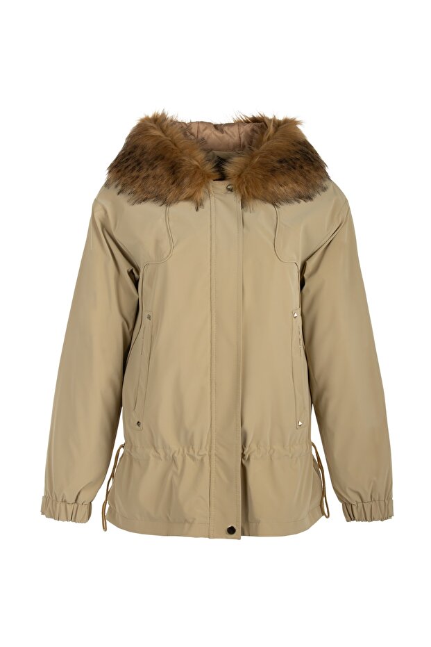 Kürk Kapüşonlu Kaban - 1