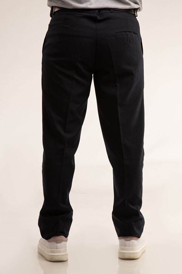 Men's Fabric Serj School High School Length Non-Lycra Solid Color Pocket Front Zipper Fabric Trousers