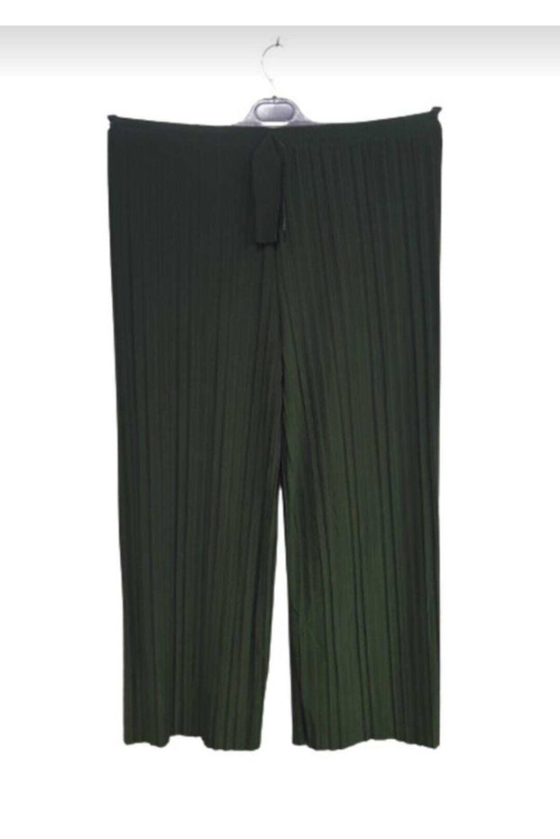 Women's Mother Elastic Waist Wide Leg Lycra Pleated Buzi Comfortable Trousers