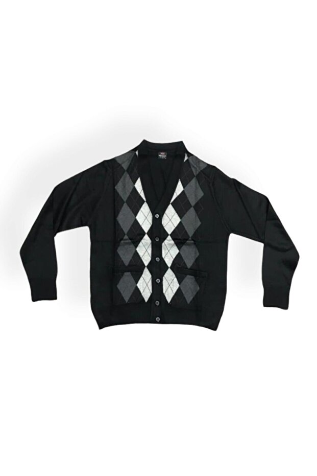 Men's Wool Knit Patterned Cardigan
