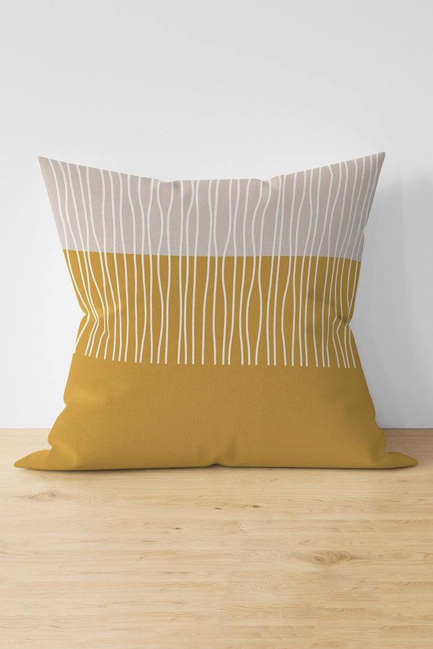 Striped Retro Design Digital Printed Decorative Suede Pillow Throw Pillow Cover