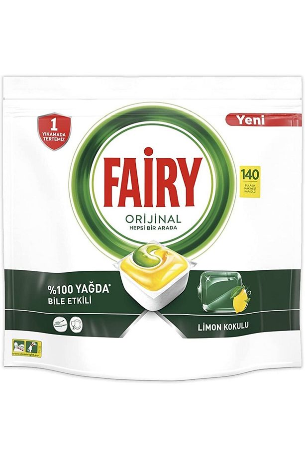 Hepsi Bir Arada 140 Yıkama Bulaşık Makinesi Deterjanı Kapsülü/tableti Limon Kokulu - 1