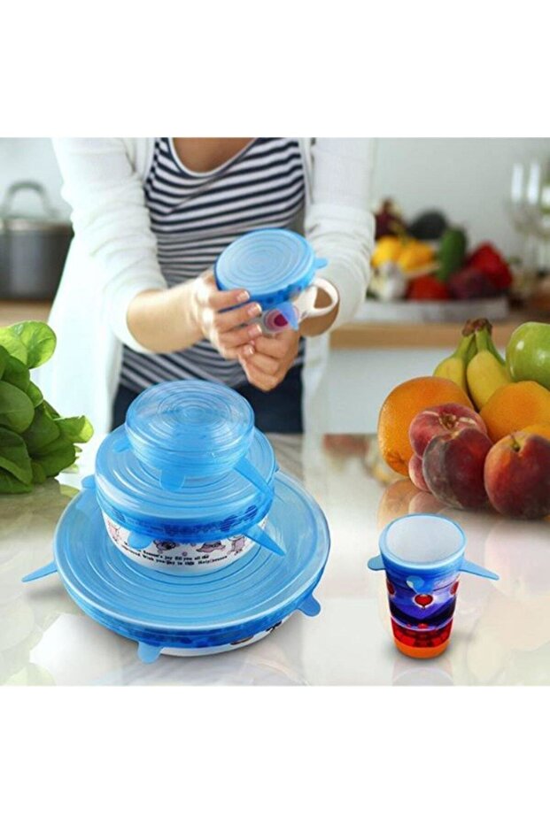 6-Piece Silicone Stretch Cover - Maintaining Freshness