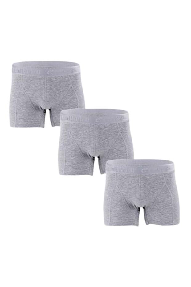 Men's Lycra Boxers 034 (3 Pack) - Gray - S