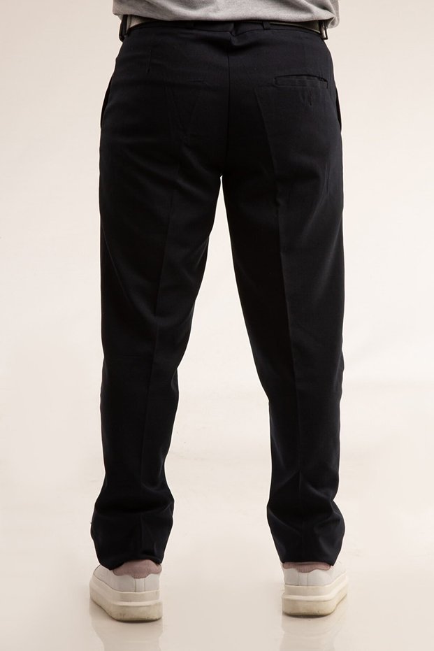 Men's Fabric Serj School High School Length Non-Lycra Solid Color Pocket Front Zipper Fabric Trousers