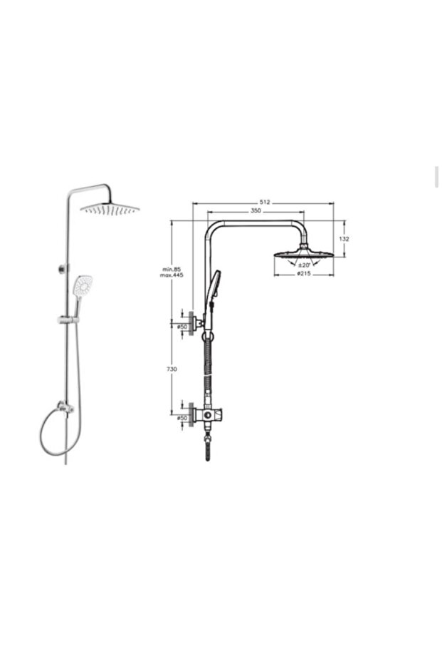 Plus 3s Kare Tepe Duş Kolonu,duş Paneli - 4