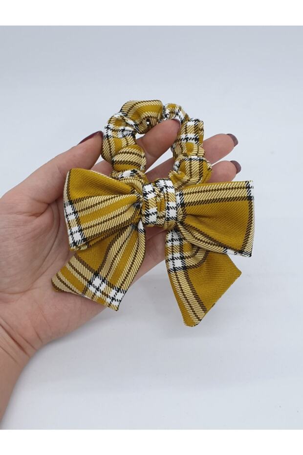 Melkady 190j - Plaid Bow Scarf Hair Rubber