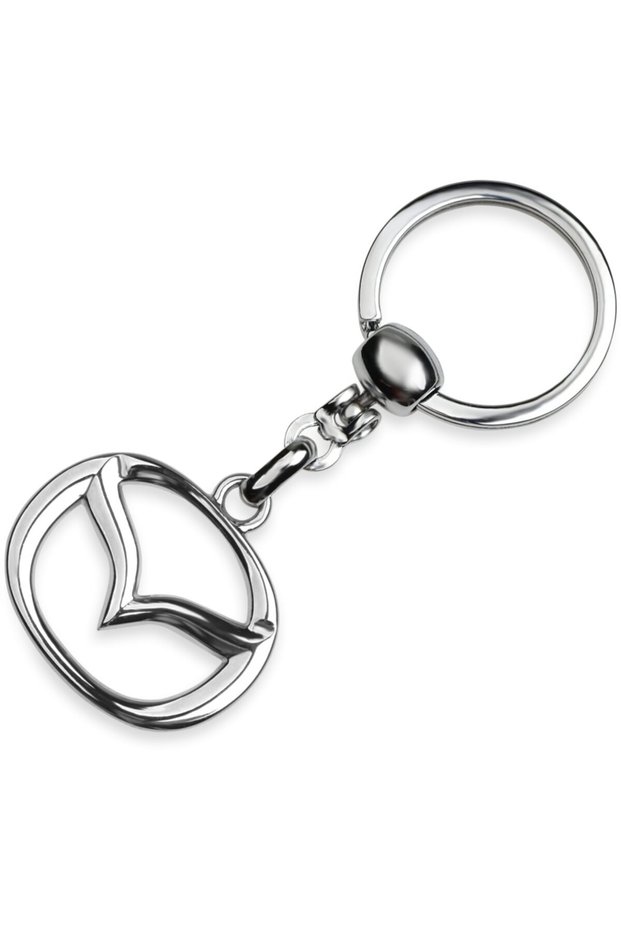 1.Quality - Metal Car Keychain with Mazda Logo - Chrome Plated
