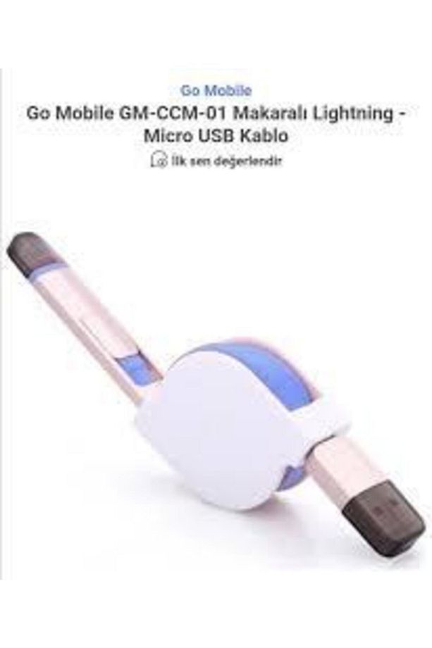 Go Mobile Makaralı Usb Kablo - Micro Ve Iphone Çift Uçlu - 1