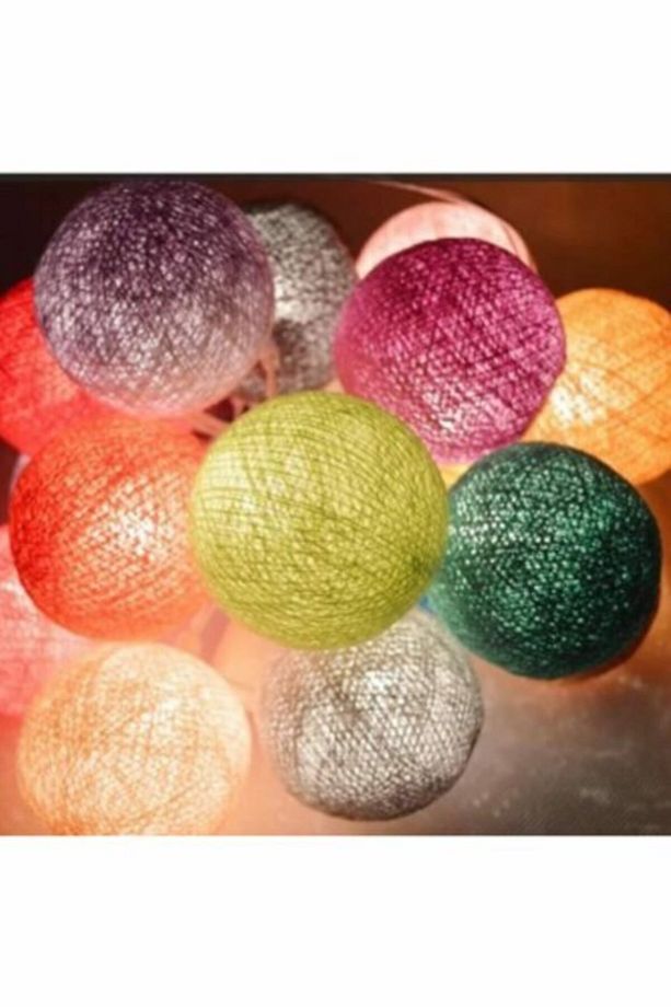 Dekoratif 2 Metre Pilli 10lu Led Renkli Toplar Ledli Aydınlatma - 1
