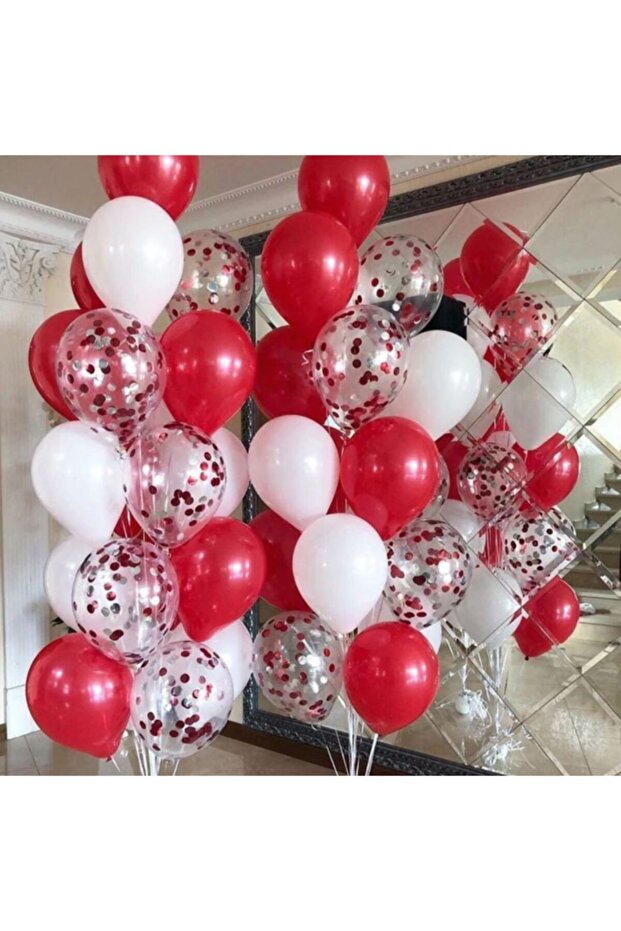 مجموعة بالونات عيد الحب بالترتر 12 قطعة
