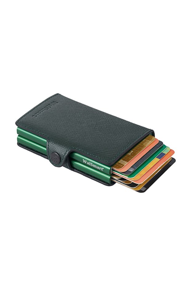 Twin Safiano Leather Wallet with Smart Mechanism-nefti