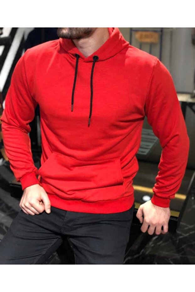 Erkek Kapşonlu Swetshırt - 2