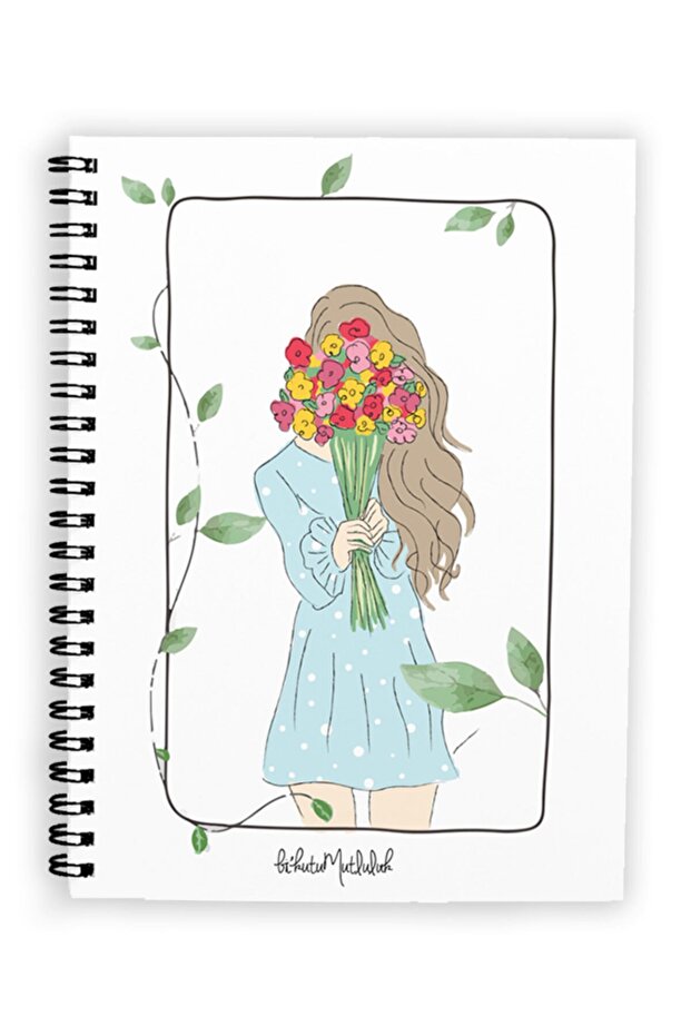 Gift - N015 A5 Design Spiral Notebook - Flower Girl Notepad