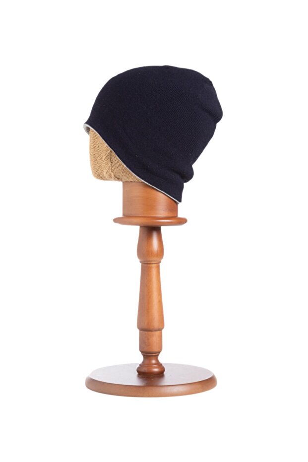 Siyah Çift Taraflı Triko Bere - 1