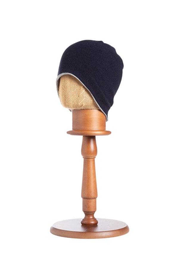 Siyah Çift Taraflı Triko Bere - 3