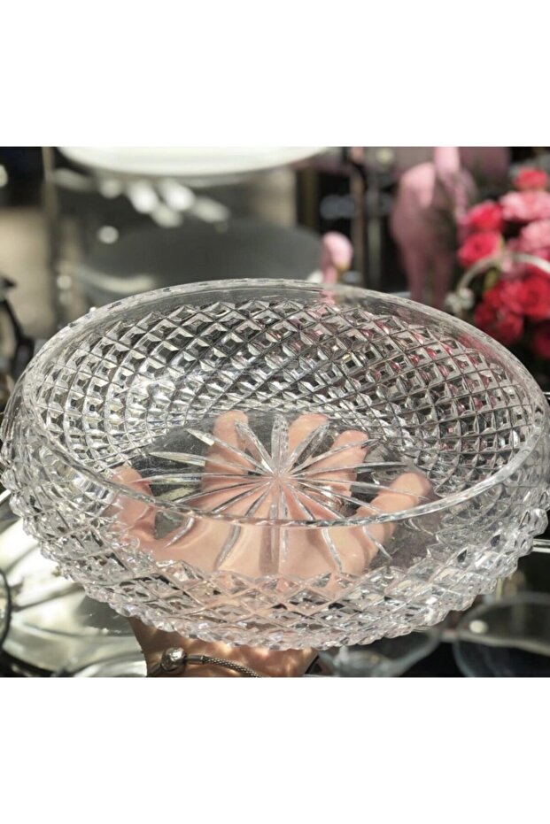 Crystal Glass Salad Bowl 22cm