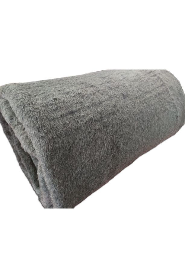 Başaran Tek Kişilik Desensiz, Düz, Gri, Sade Lüks Peluş Battaniye, 2,3kg - 1