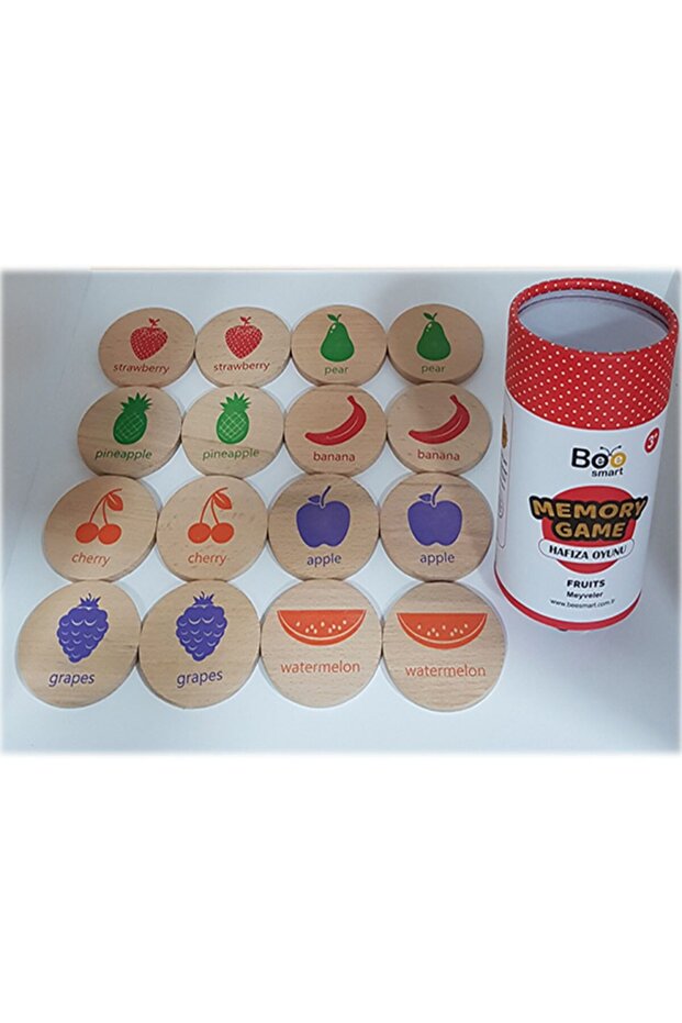 Bee Smart Memory Game Fruits Klasik 3 Yaş Ve Üzeri Eşleştirme Ahşap Hafıza Oyunu - 3