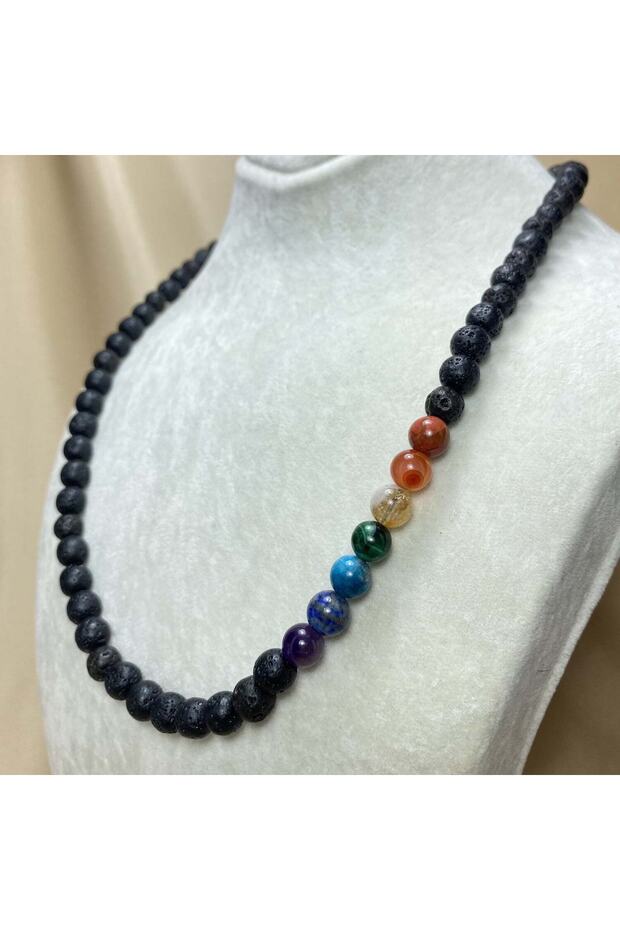 Lava Stone - Chakra Natural Stone Necklace