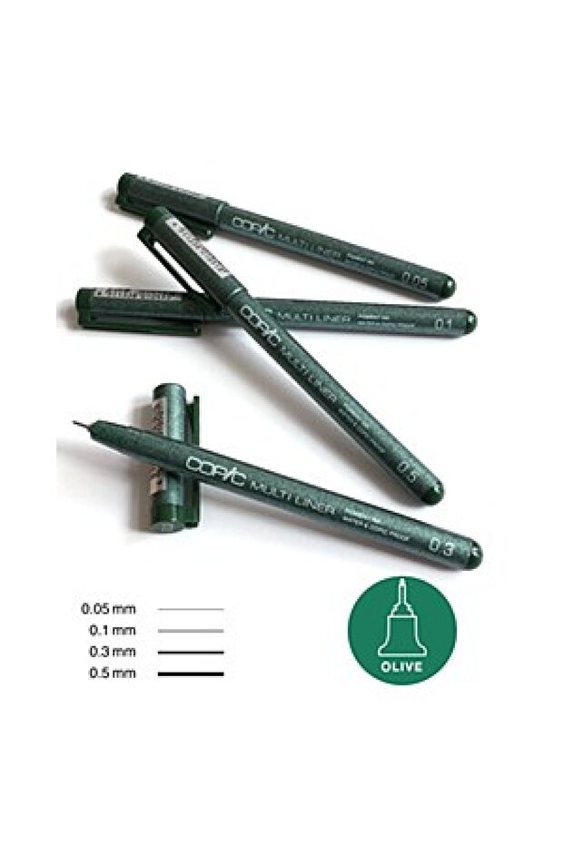 Multiliner Olive Set (0,05, 0,1, 0,3, 0,5)