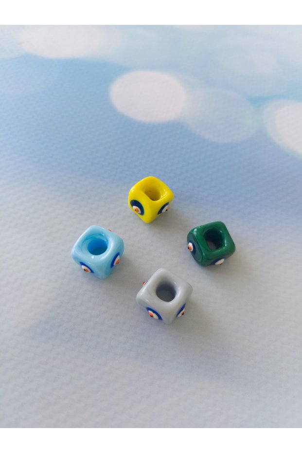 Murano Glass Beads - Square Evil Eye - Set2 (4 Pieces)